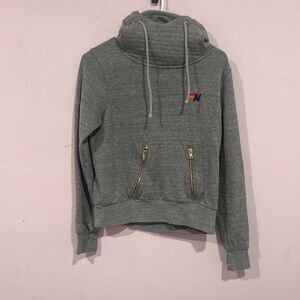 Gray Hoodie with Gold Zippers AVIATOR NATION